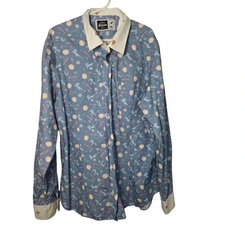Original Stitch Pokemon Shirt All Over Print Button Up Rare Discontinued